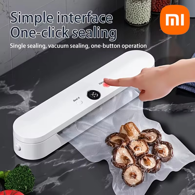 Máquina selladora al vacío automática Xiaomi MIJIA para almacenamiento de alimentos con 10 Uds bolsas de ahorro de alimentos máquina selladora de 220V paquete al vacío nuevo