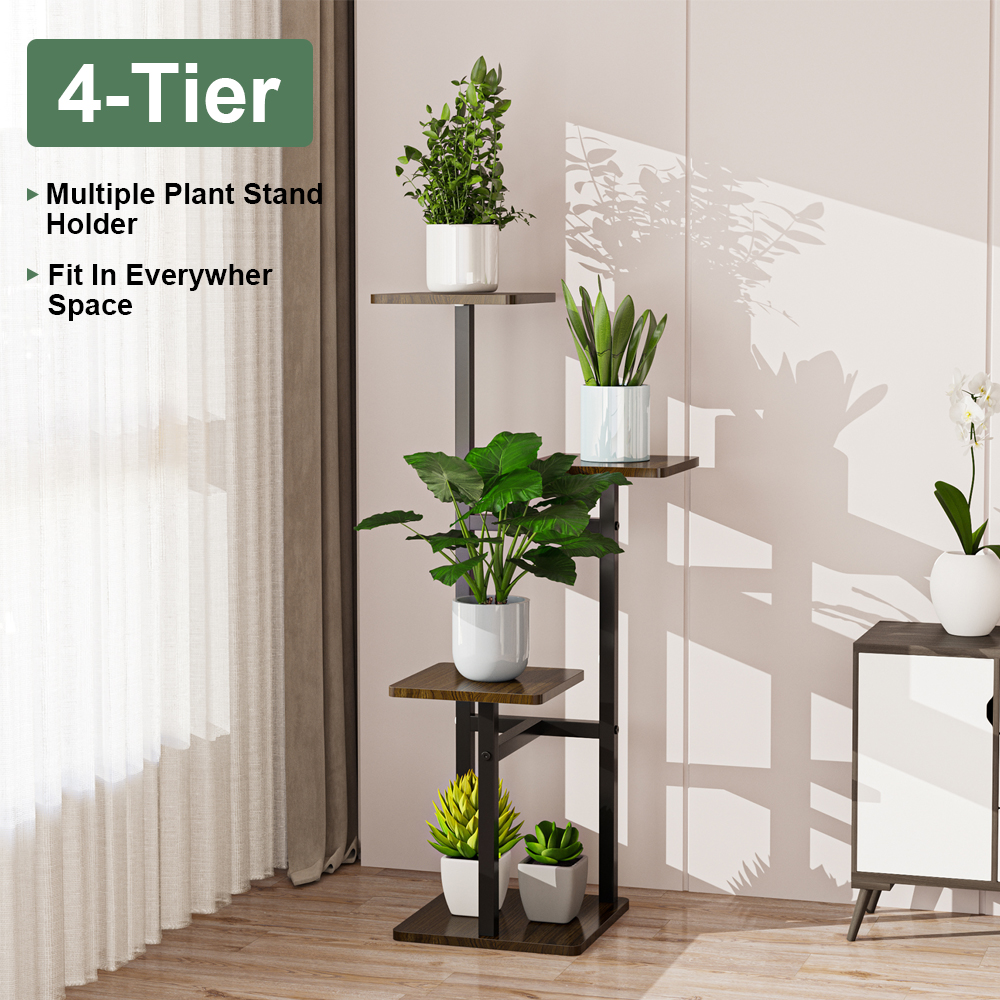 4 Tier Plant Stand Indoor Multi-Layered Plant Stands for Multiple Indoor Plants, Corner Flower Stand for Living Room