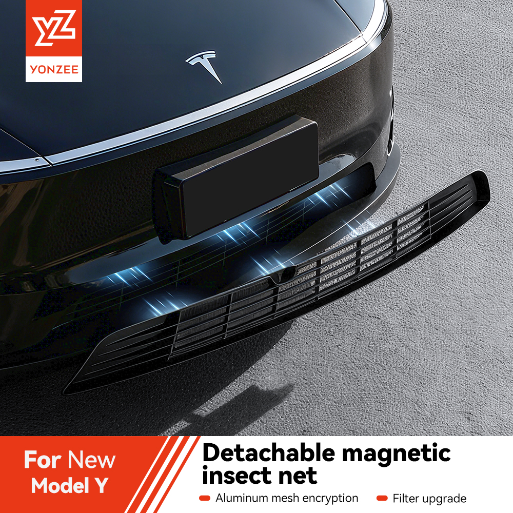Rejilla Protectora Delantera YZ para Tesla Model Y Juniper, Rejilla Magnética de Aleación de Aluminio, Malla Antiinsectos, Accesorios para Vehículos