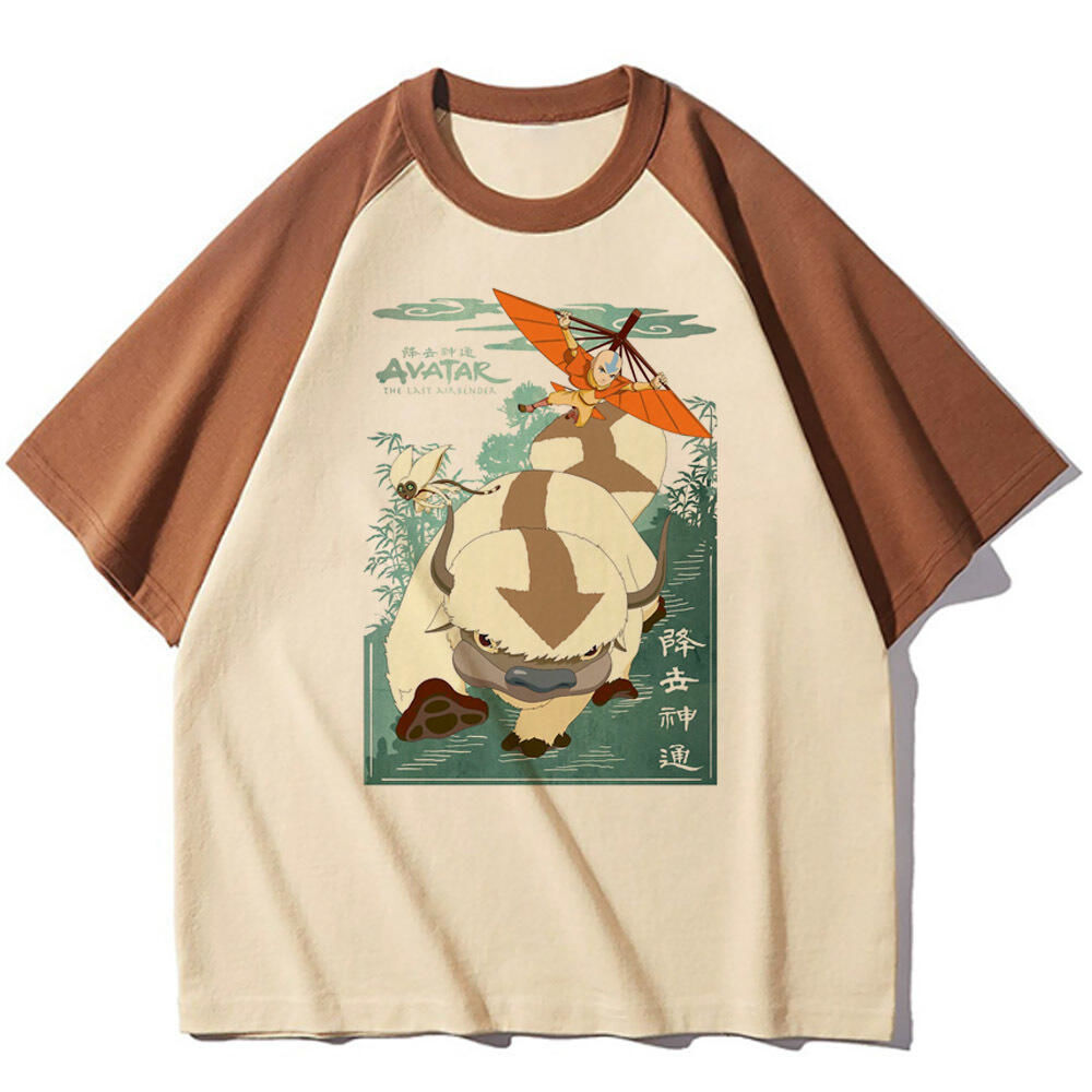 Avatar o último mestre do ar adolescente harajuku roupas coreanas anime cultura pop 2000s camiseta feminina retro hip hop gráfico 2000s