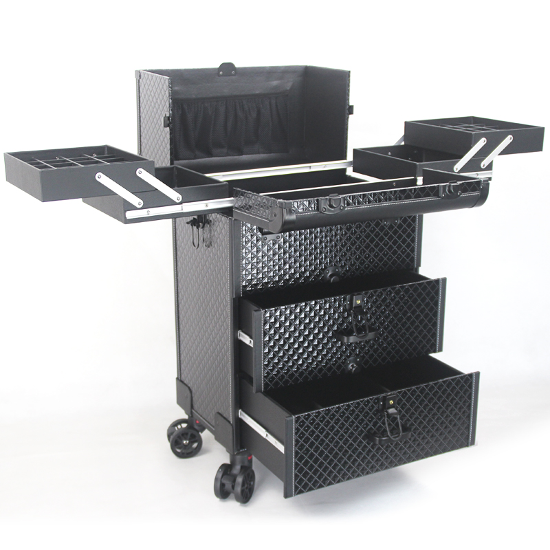 Große Trolley-Make-up-Box, professionelles Kosmetikgepäck, Künstler, große Kapazität, mehrschichtige Aufbewahrung, Manikürist, Tattoo-Werkzeug-Koffer