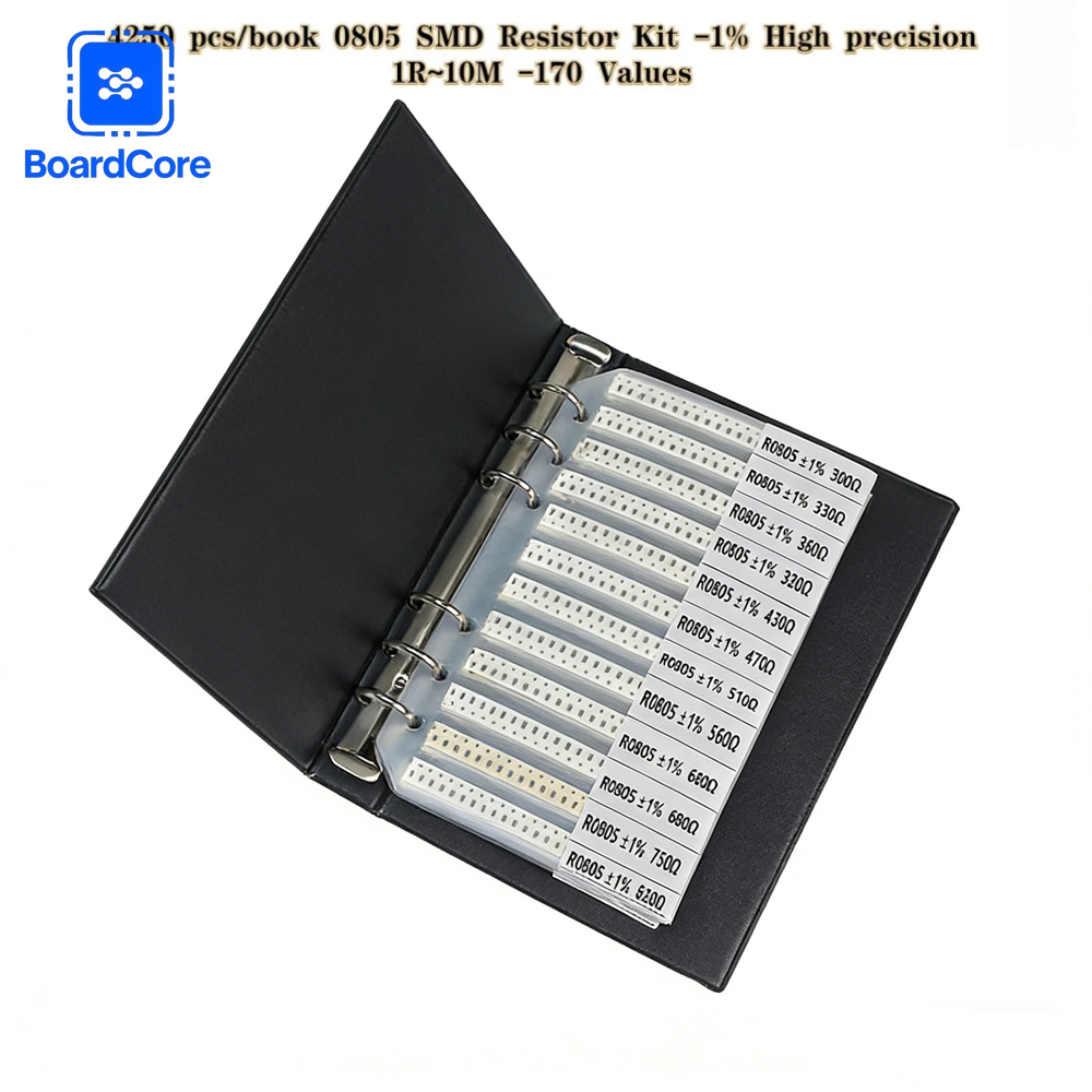 Kit de Resistores SMD 0805 de 4250 Piezas, Alta Precisión del 1%, 1Ω-10MΩ, 170 Valores Surtidos, para Reparación Electrónica y Proyectos de Bricolaje