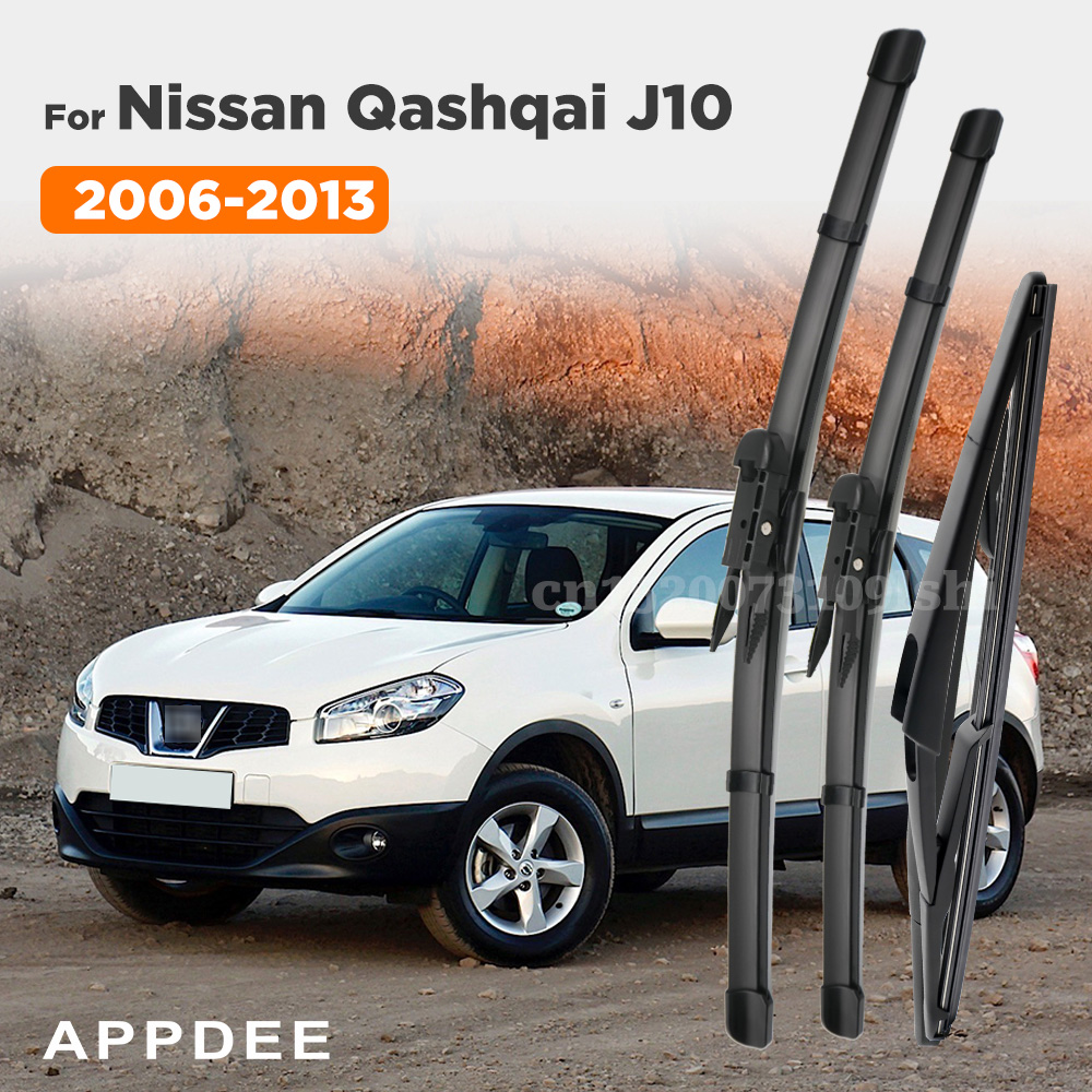 Zestaw piór wycieraczek przednich i tylnych do Nissan Qashqai J10 2006 2007 2008 2009 2010 2011 2012 2013 Wycieraczka przedniej szyby 24"+15"12"