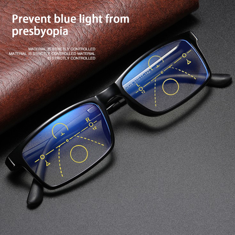 Männer Frauen Progressive Lesebrille Multifokale Bifokale Anti Blau Licht Vergrößerungs Presbyopie Brillen + 1,0 ~ + 4,0