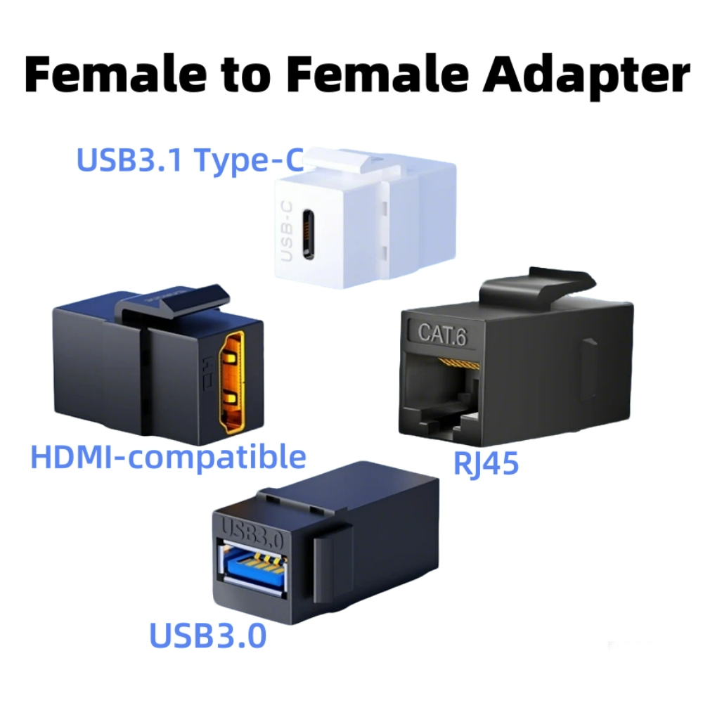 Переходник «мама-мама» Keystone Jack USB 3.0, USB3.1 Type C, RJ45, 4K HDMI-совместимые защелкивающиеся разъемы для настенной панели ​