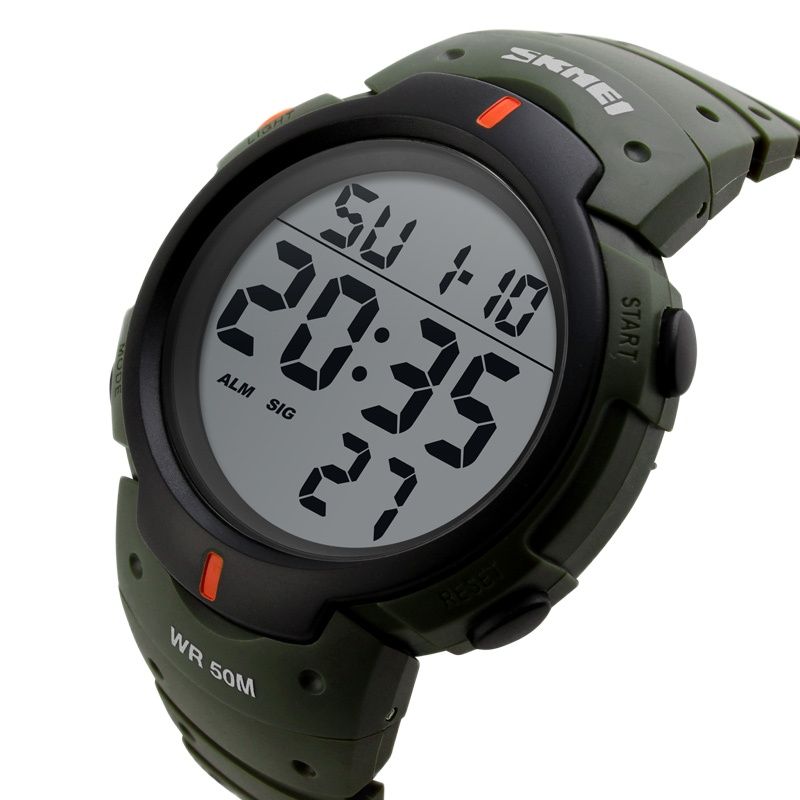 Jam tangan pria TOP, arloji olahraga dial besar 50M, tahan air, Jam Alarm Digital, jam tangan pria Relogio Masculino