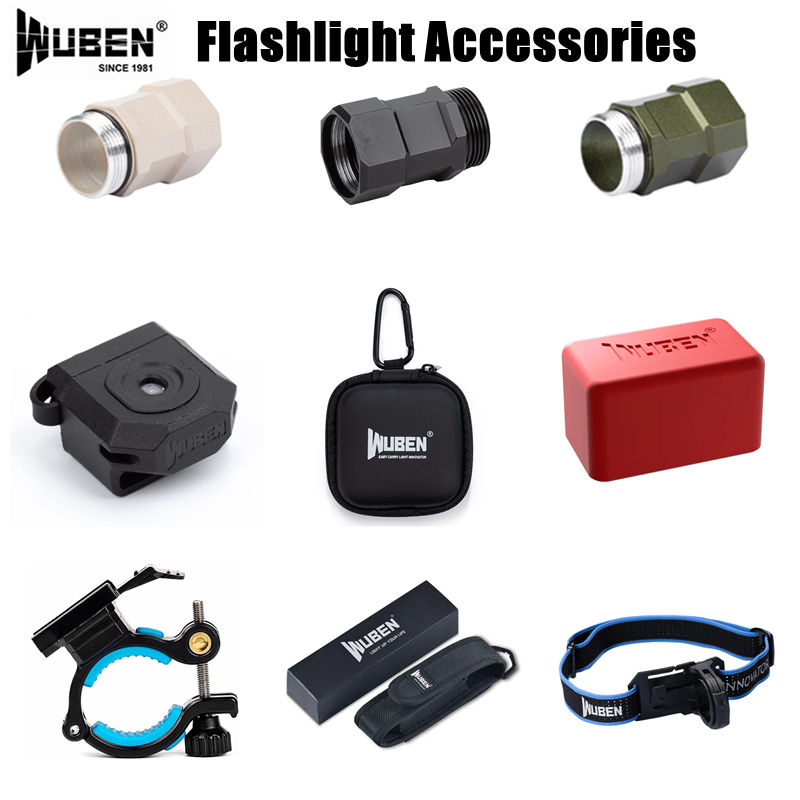 Accesorios de linterna WUBEN para diadema P1, tubo de extensión con Sensor de gestos E7, interruptor trasero táctico T4 TacRing X2Pro, difusor rojo