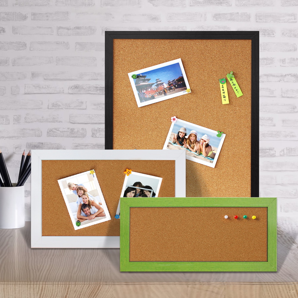 Tablero de corcho con marco de madera colorido, tablero de mensajes, tablón de anuncios para escuela, oficina, decoración del hogar, 1 ud.