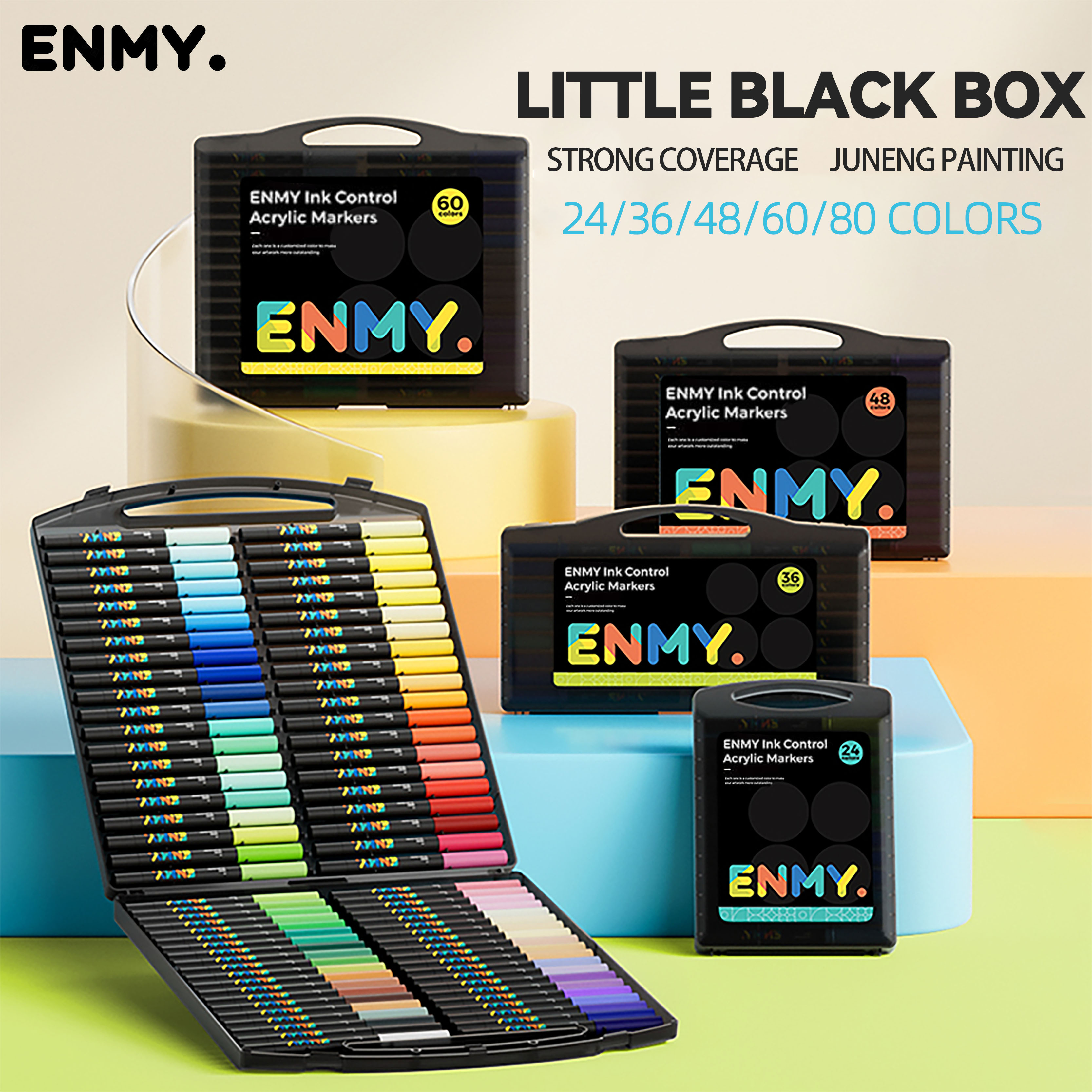 ENMY-rotulador de pintura acrílica, cabeza suave, pintura de Graffiti líquida directa, pigmentos de secado rápido, suministros de arte para fieltro