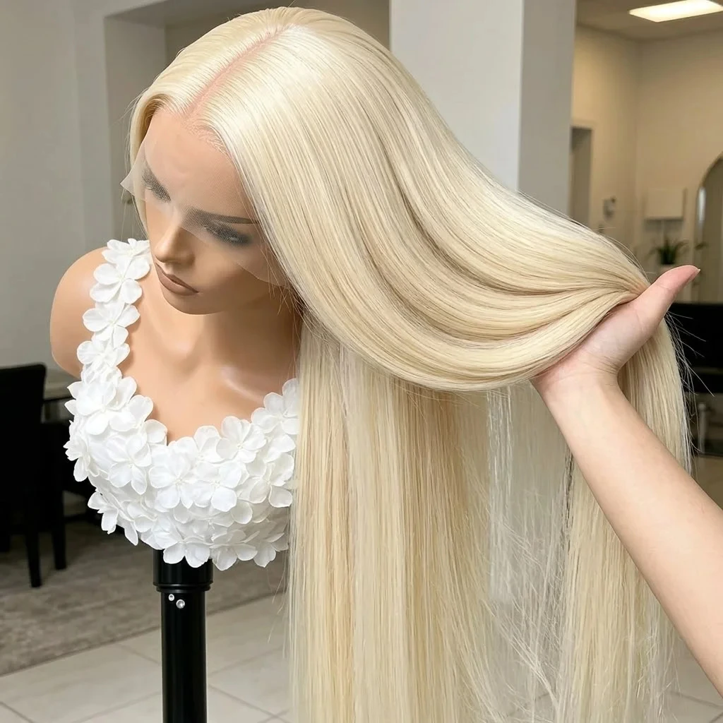 613 Human Hair Wig Vietnamese Raw Straight Hd Lace Frontal Wigs 13x4 13x6 Blonde Lace Front Human Hair Wig 210% Density