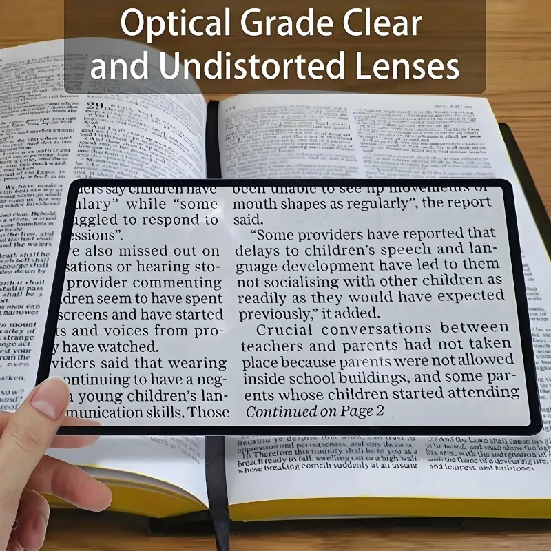 Full Page Large Sheet Magnifier Magnifying Glass Reading Aid Glass Page Magnifying Lens Reading Magnifier