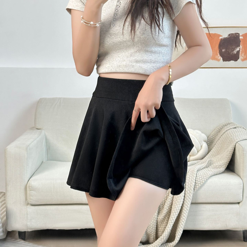 Frauen Grundlegende Röcke Sommer Mini Elastische Falten Röcke Gefüttert Shorts Koreanische Mädchen Schuluniform Sicherheits Hosen Rock Plus Größe