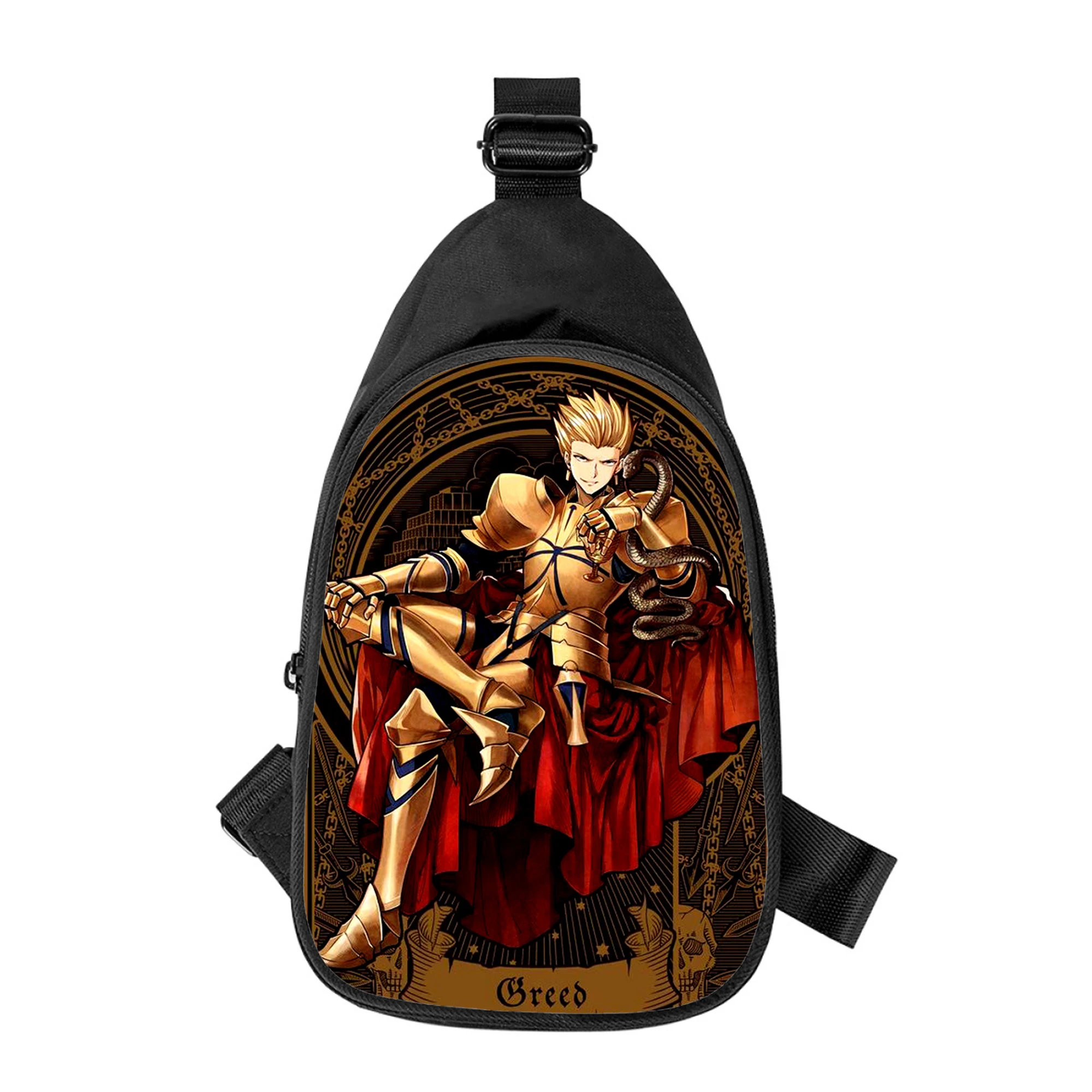 Anime Schicksal Gilgamesh 3D-Druck neue Männer Kreuz Brusttasche diagonal Frauen Umhängetasche Ehemann Schule Hüft tasche männliche Brust packung