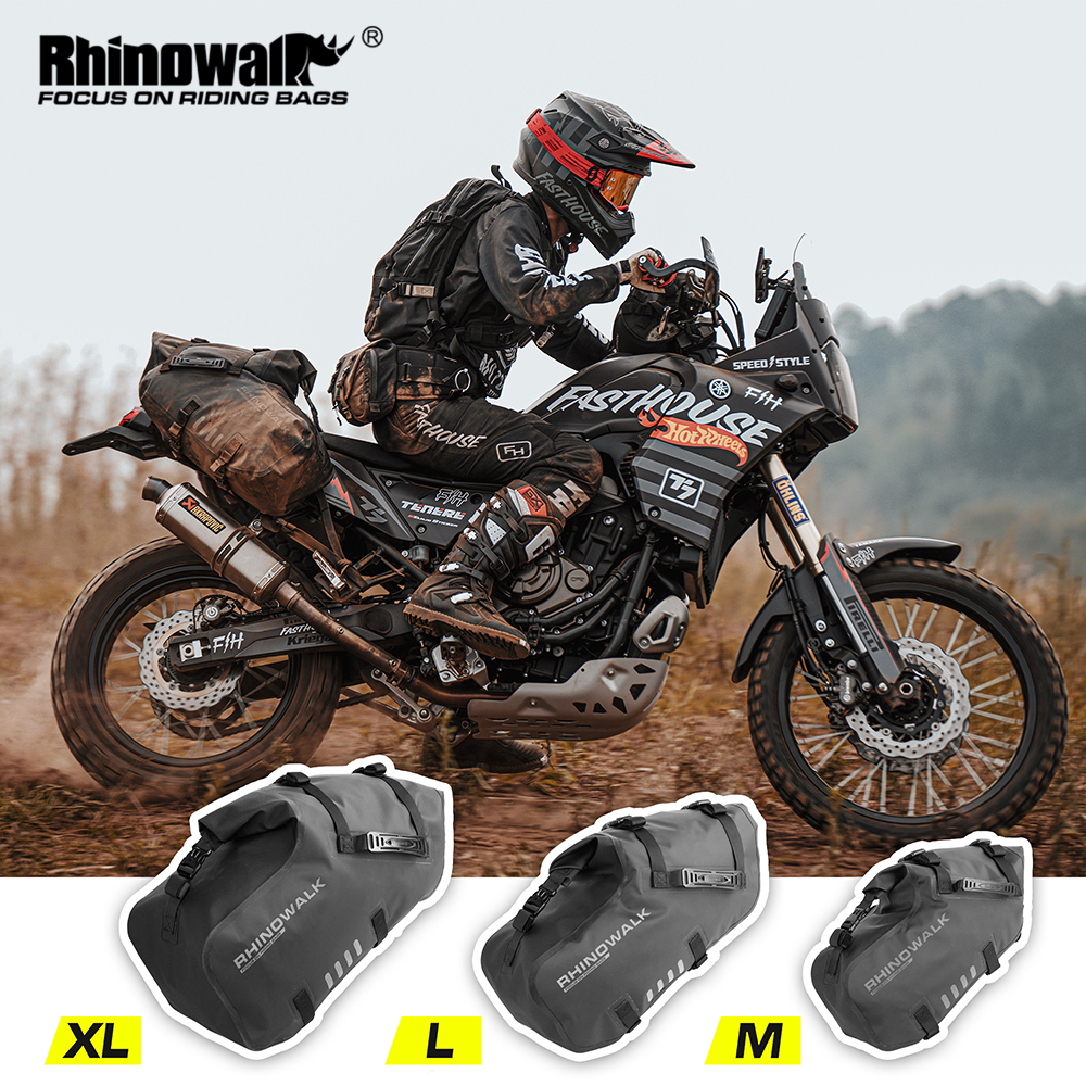 Rhinowalk Borsa laterale per moto 18L/28L/48L Borsa laterale per moto impermeabile al 100% Borsa per sella a motore Borsa per sedile posteriore 2 pezzi 2023