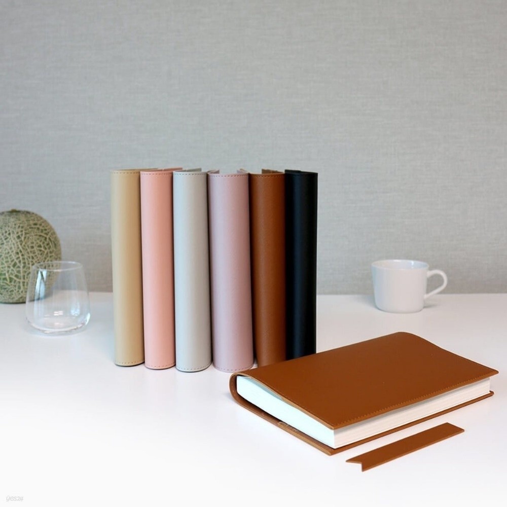 Korean Pu Leather Book Cover Solid Color No Bookmark Replaceable Cover Notebook Leather Cover Home Office Use