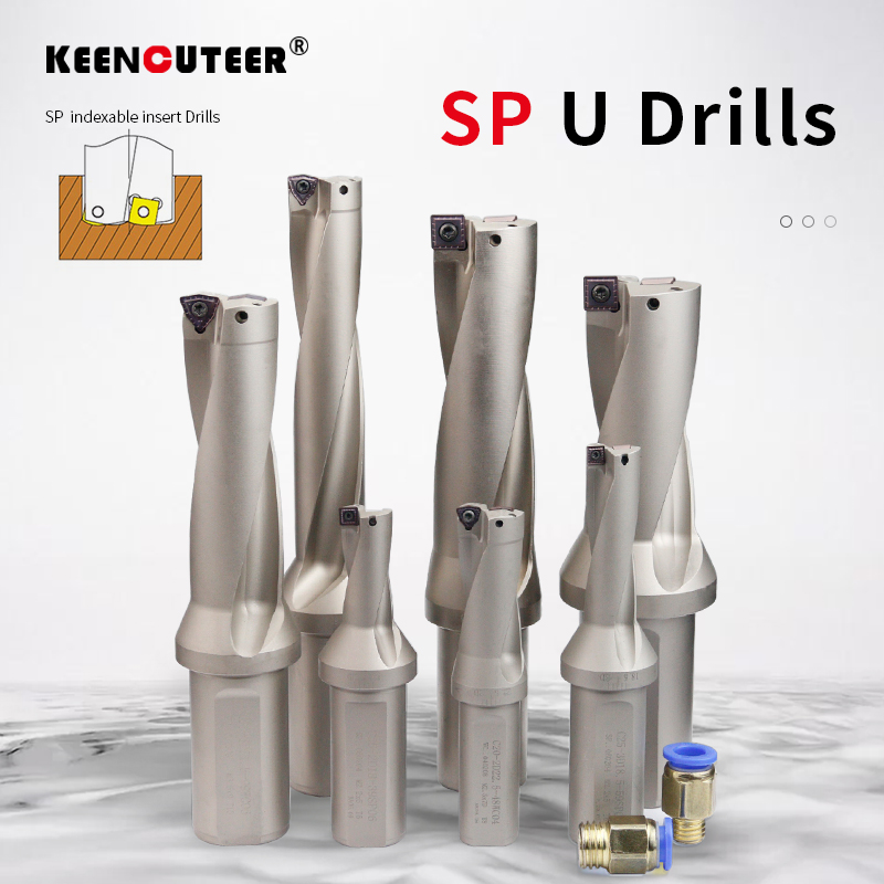 Brocas de inserción de brocas serie SP, 11mm-49mm de profundidad, 2D, 3D, 4D, taladro en U Indexable CNC para maquinaria SPMG, tornos de agua