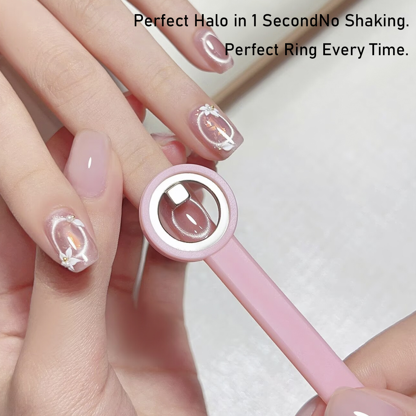 Halo Cat Eye Nail Magnet Ring Magnetic Tool with Handle for Cat Eye Gel Polish DIY Nail Art Manicure Tools