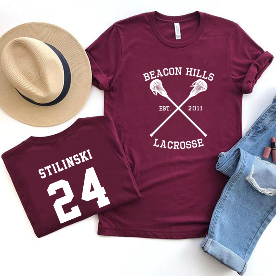 Teen Wolf Stiles Stilinski 24 McCall 11 T-shirt Kobiety Mężczyźni Beacon Hills Lacrosse Shirt Dylan Obrien Retro Teen Wolf Tv Show Tops