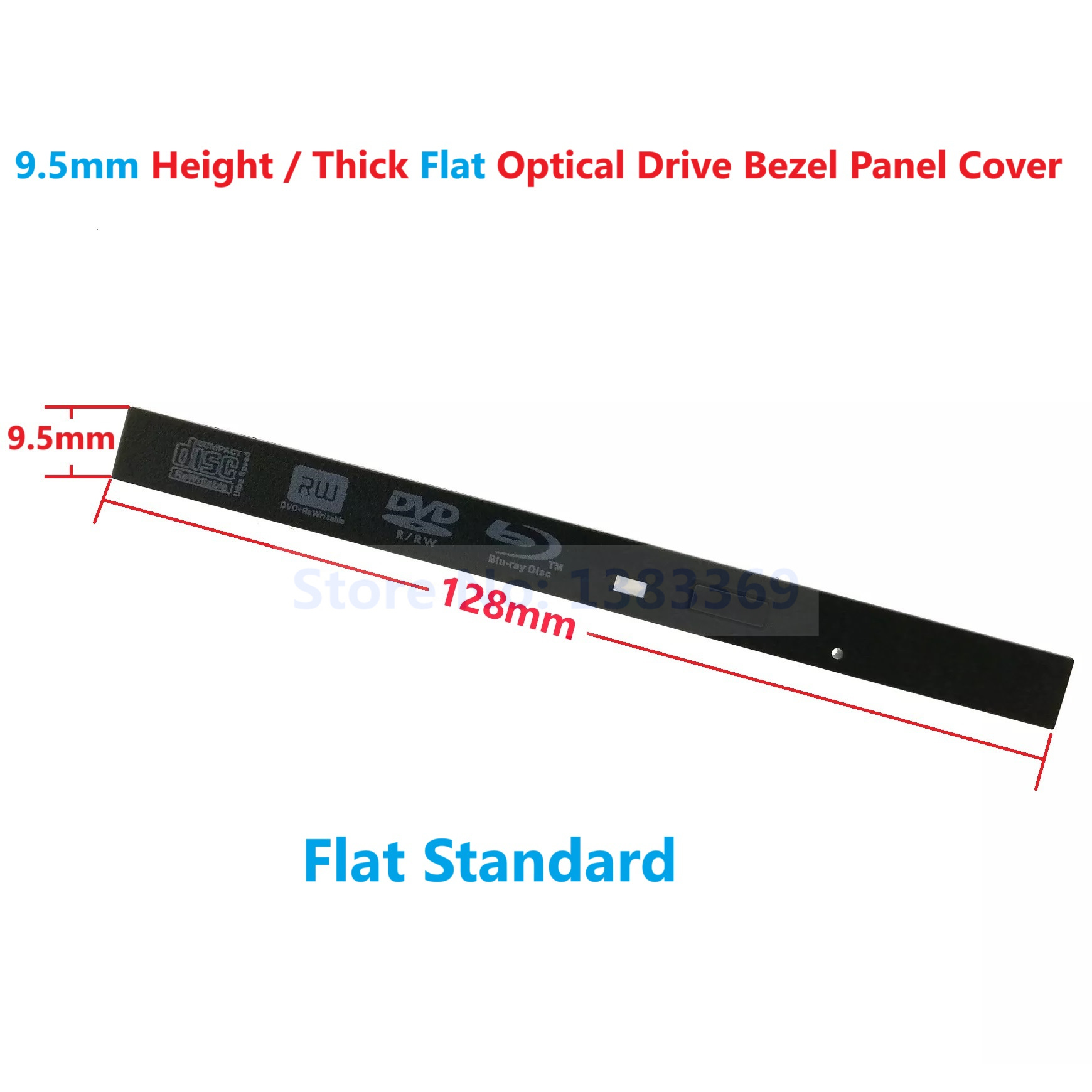 Platte Standaard 9,5 mm Bluray Logo Optische Drive Bezel Faceplate Voorpaneel Cover voor BD CD ONEVEN Interne Brander Faceplate