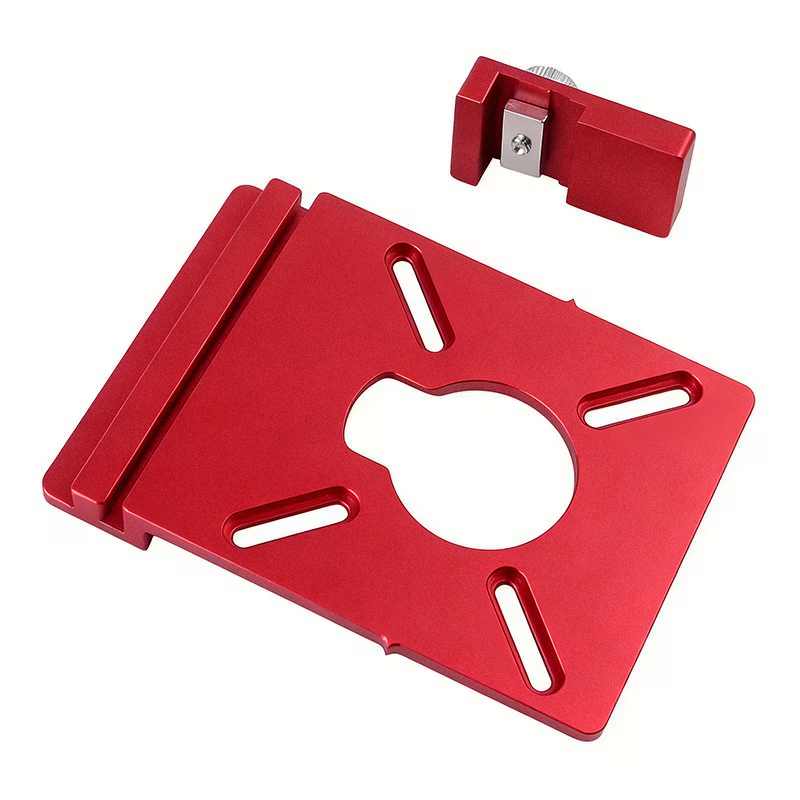 1 conjunto de adaptador de trilho guia, linha reta, ranhura de fresagem, suporte auxiliar de liga de alumínio com limitador, compatível com a maioria dos roteadores