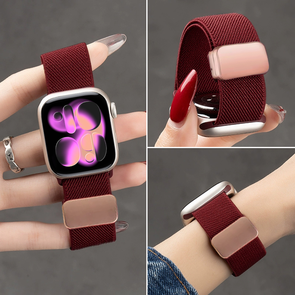 Straps For Apple Watch Band 45mm 46mm 42mm 44mm 49mm 40 41 Magnetic Nylon correa bracelet iwatch Series 11 10 9 7 8 6 se ultra 3