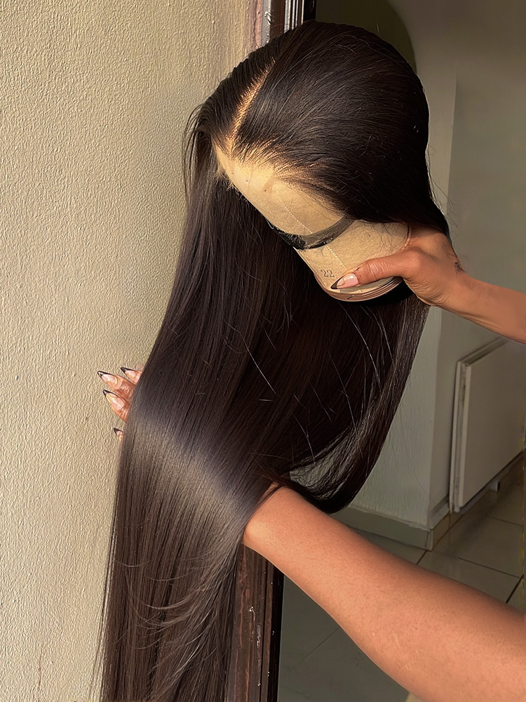 Perruques en cheveux humains vietnamiens pour femmes, densité 300, prêtes à porter, sans colle, lisses, avec dentelle HD 13x6, dentelle frontale 13x4 et closure 4x4