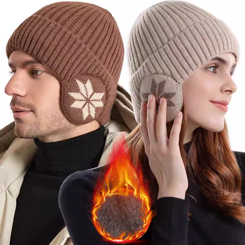 男性女性冬暖かいぬいぐるみニット Benines 雪ファッション Skullies 帽子ユニセックス新屋外防寒耳保護ウールキャップ