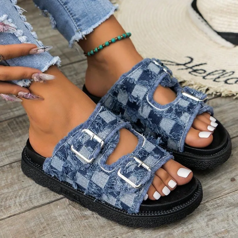 Zapatillas De Mujer, gran oferta De verano, zapatillas De gladiador, Sandalias planas para caminar para playa, sandalias con plataforma y talón descubierto, Zapatos De Mujer