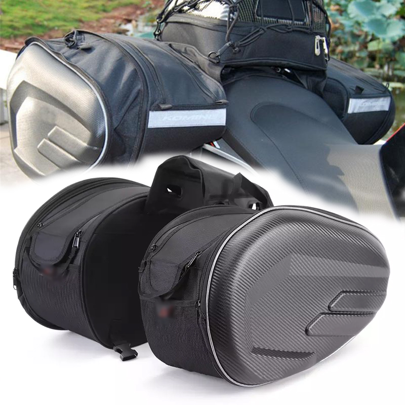 2 pçs universal ajuste motocicleta pannier sacos de bagagem sela sacos de armazenamento lateral garfo bolsa de viagem caixa capacete lateral da motocicleta equitação