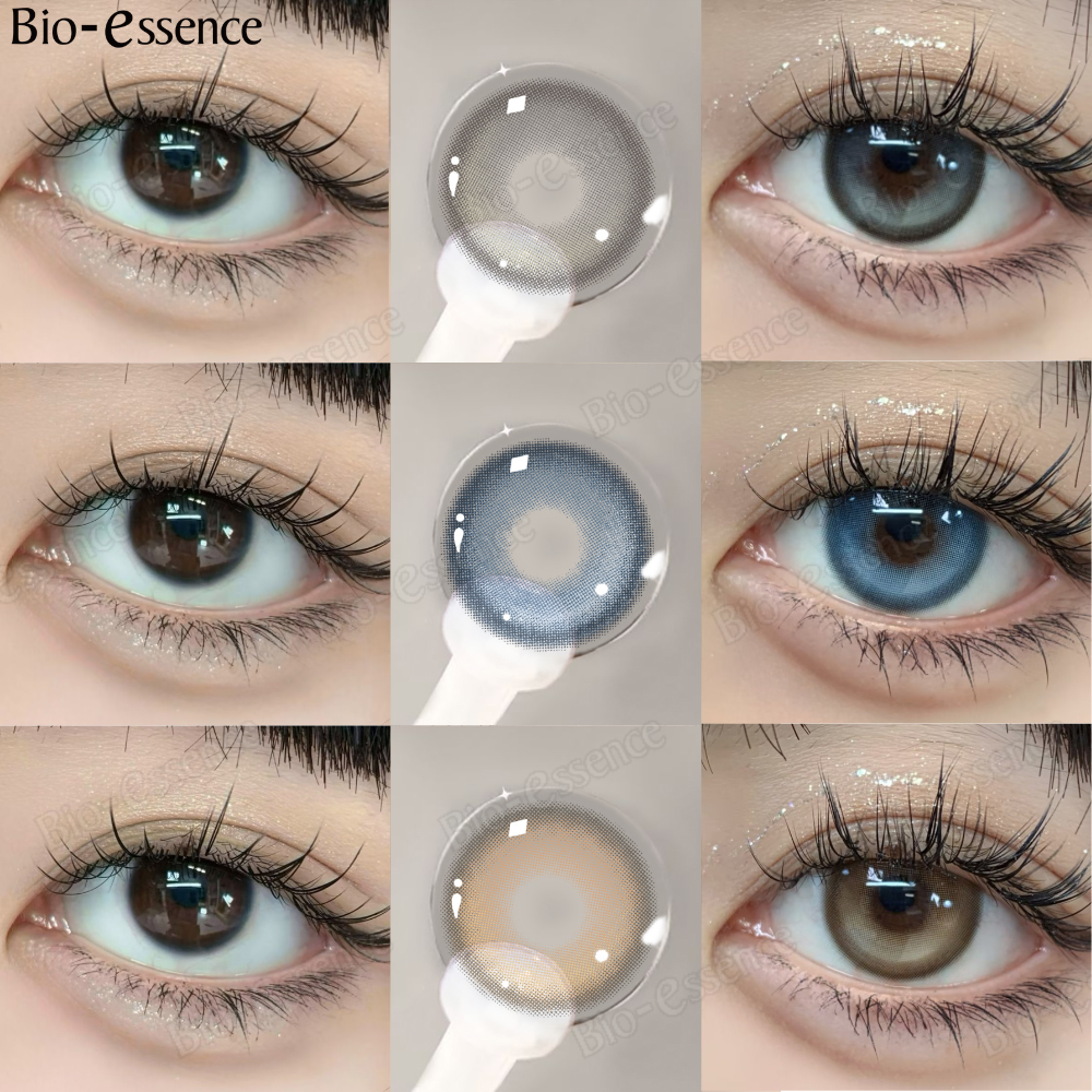 Bio-essence 1 par de lentes para miopía lentes coreanas lentes de contacto de colores con lentes naturales de grado lentes azules vendedores calientes