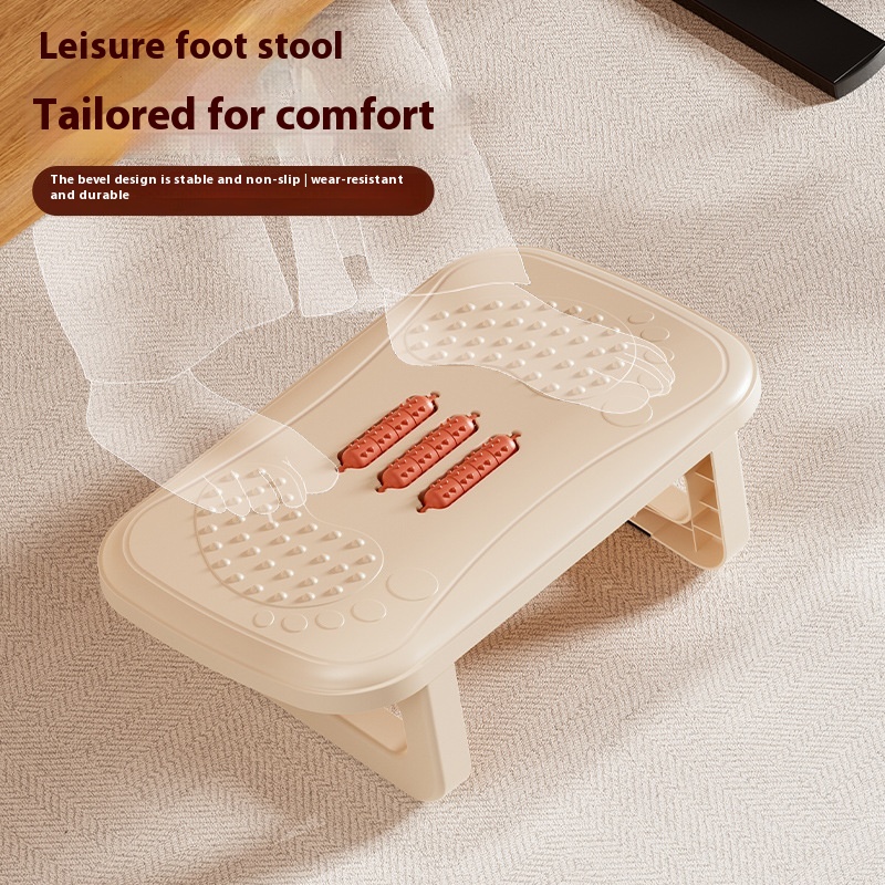 Apoio para os pés sob a mesa, banco ergonômico para os pés com rolos de massagem, descanso para pernas, alívio da dor para trabalho de escritório doméstico