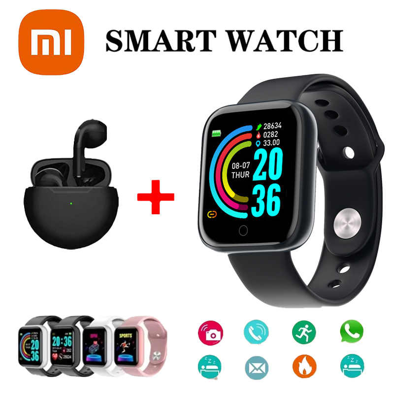 Спортивные умные часы Xiaomi для женщин и мужчин, умные часы, подключенный плеер с музыкальным управлением, фитнес-шаг, монитор сна, Y68 D20, будильник