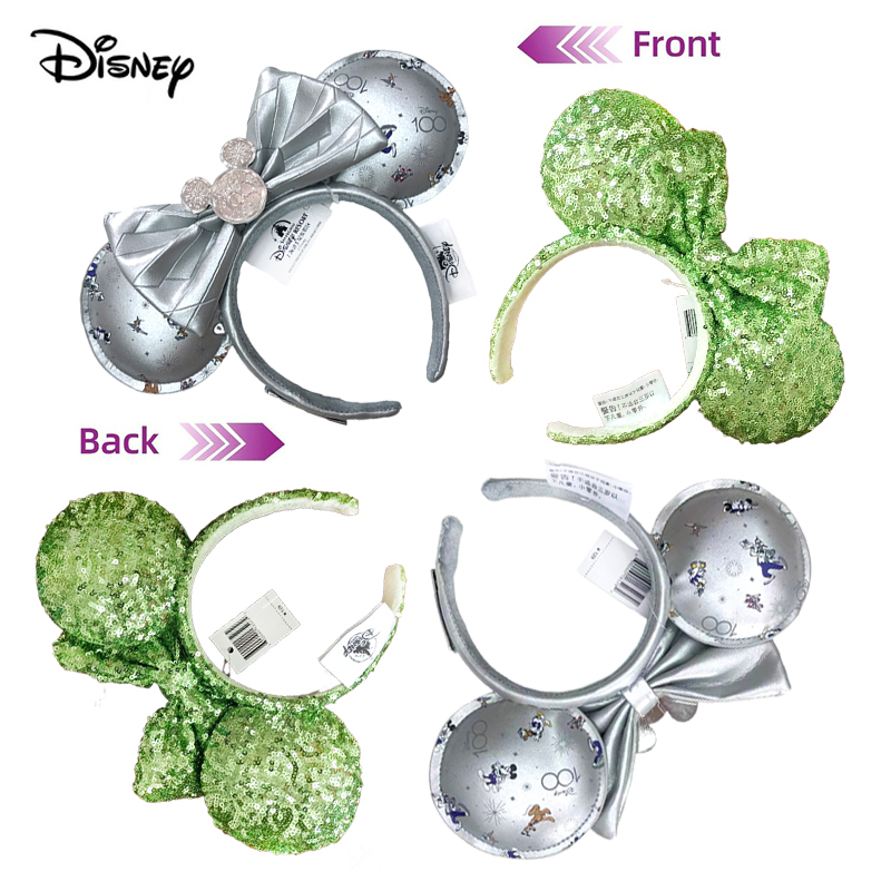 2024 disney mickey mouse orelha bandana prata 100th aniversário minnie cabelo hoop presente de aniversário adulto/criança cosplay acessórios