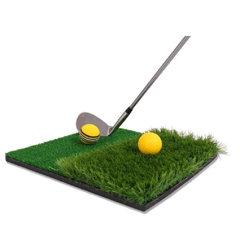 Mini esteiras de golfe de 2 cores, tapete de prática de nylon verde, conjunto de jogos de golfe, equipamento de auxílio de treinamento para ambientes internos e externos