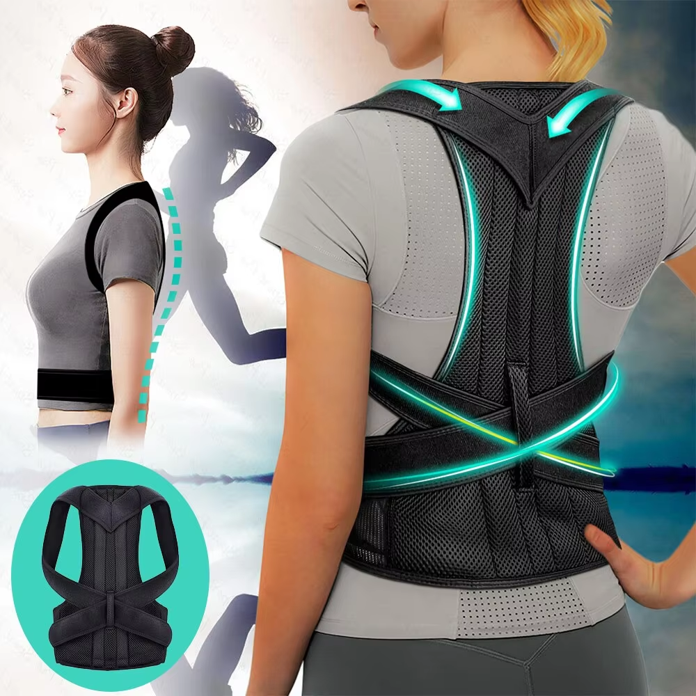 Corrector de postura de espalda ajustable, correas de soporte transpirables para hombros y cintura, para niños y niñas, alivia el dolor de espalda, 1 Uds.