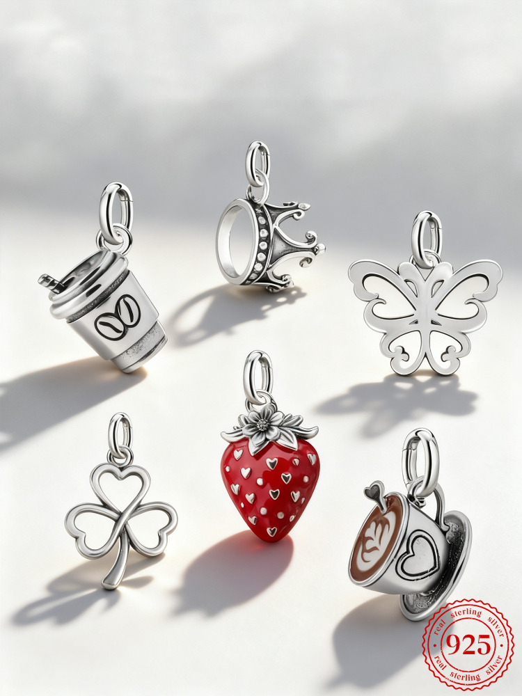Pendentifs réglables en argent sterling 925, breloques papillon vintage, perles compatibles avec les bracelets originaux, colliers, bijoux DIY