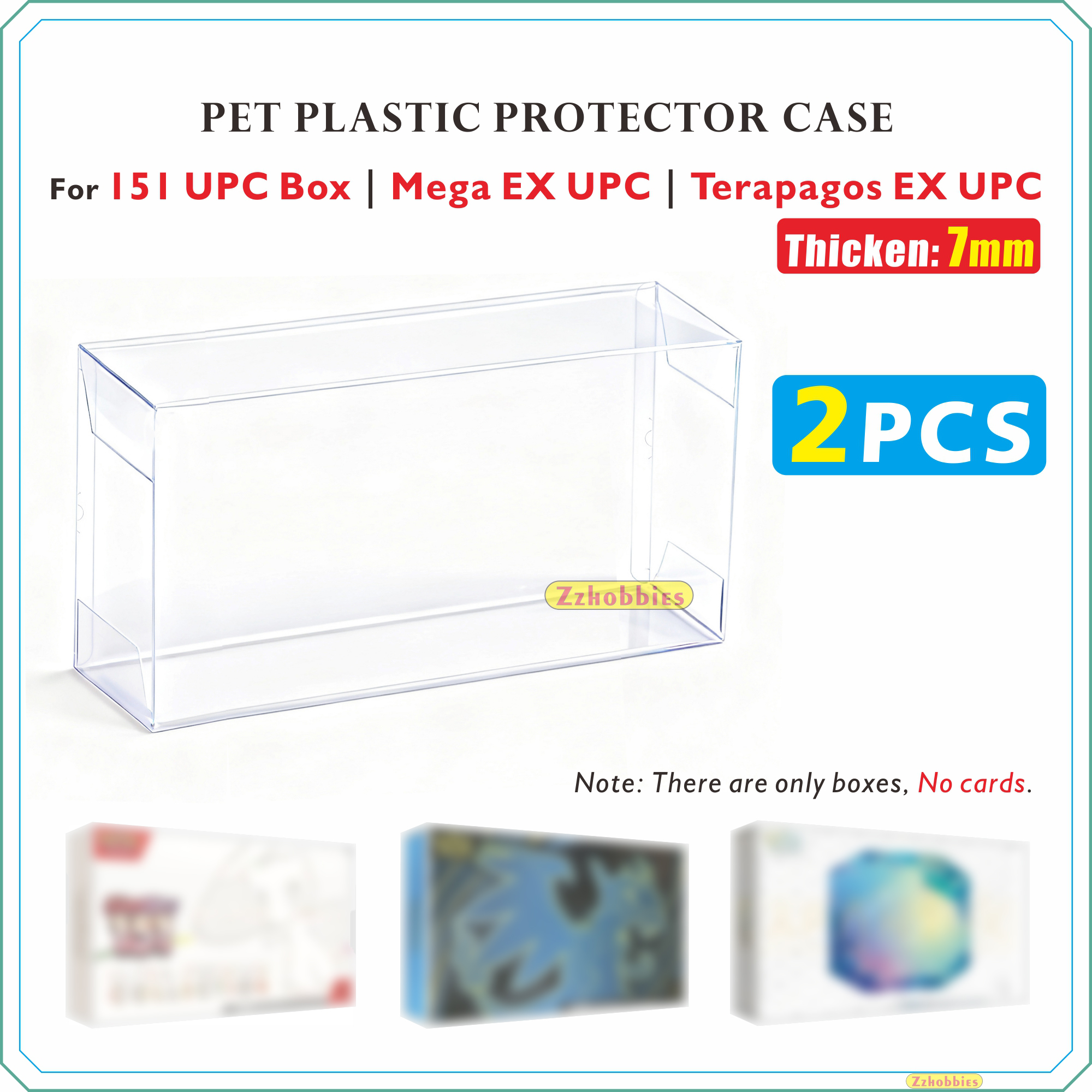 Étui de protection en plastique transparent, 2 pièces, Super épais 0.7mm pour boîte Mega Charizard EX UPC / 151UPC