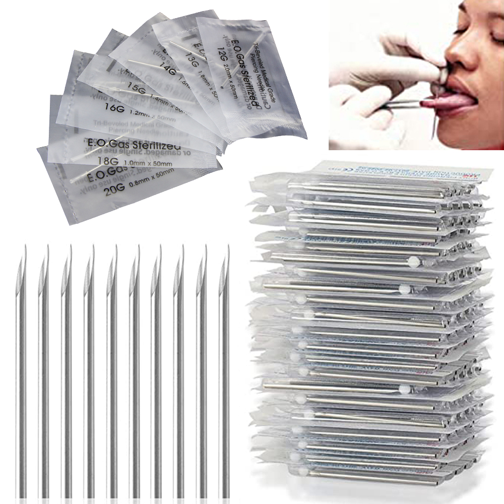 Sterys Chicken Tattoo-Kit de piercing en acier inoxydable, 12g, 14g, 16g, 18g