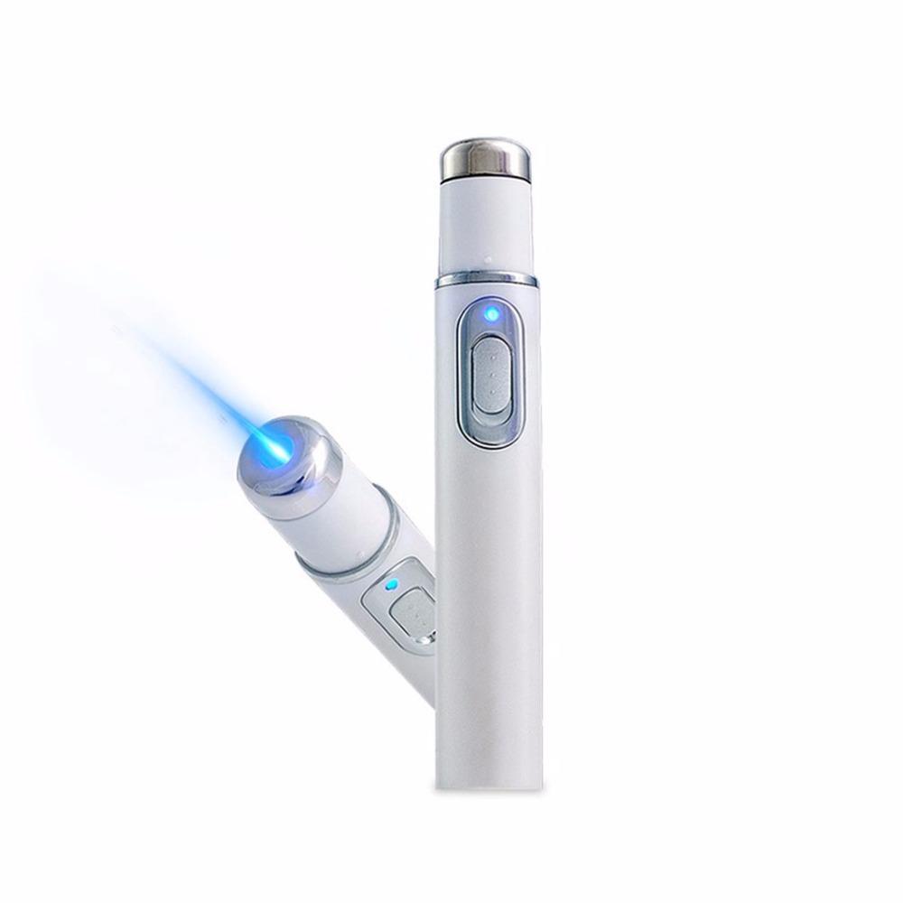 Blue Light Therapy Acne ปากกาเลเซอร์ LED Face Light Therapy สําหรับรอยแผลเป็นริ้วรอย Treatment อุปกรณ์ Skin Care อุปกรณ์ความงาม