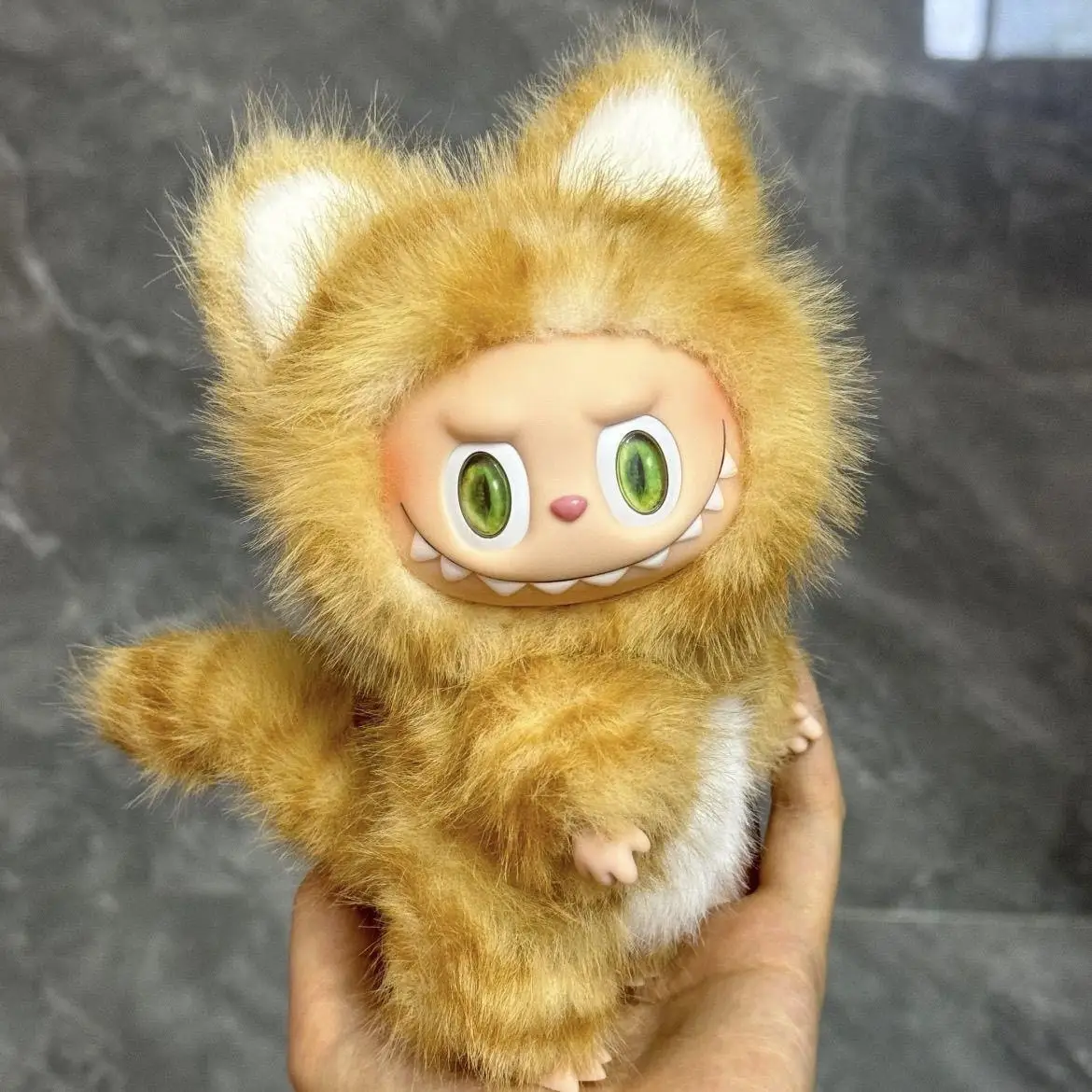 Милый плюшевый костюм с котом только для кукол Labubu V1, мини-плюшевая одежда, комплект брюк с ремешком, плюшевая одежда с животными для Labubu II, аксессуары