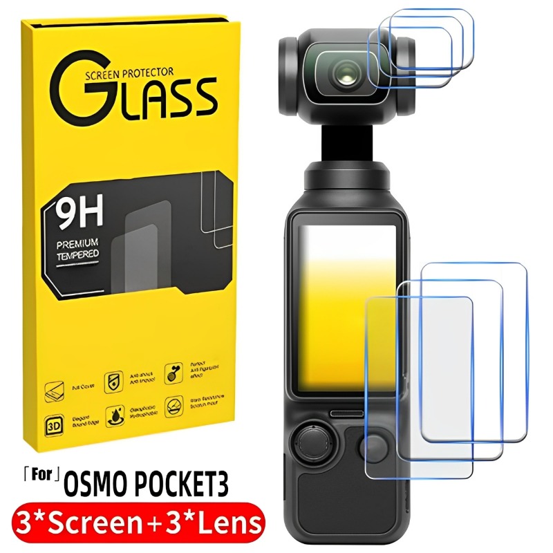 Para DJI OSMO Pocket 3 Protector de pantalla de película de vidrio templado dureza lente antiarañazos película de cámara para DJI Pocket 3 películas de cámara