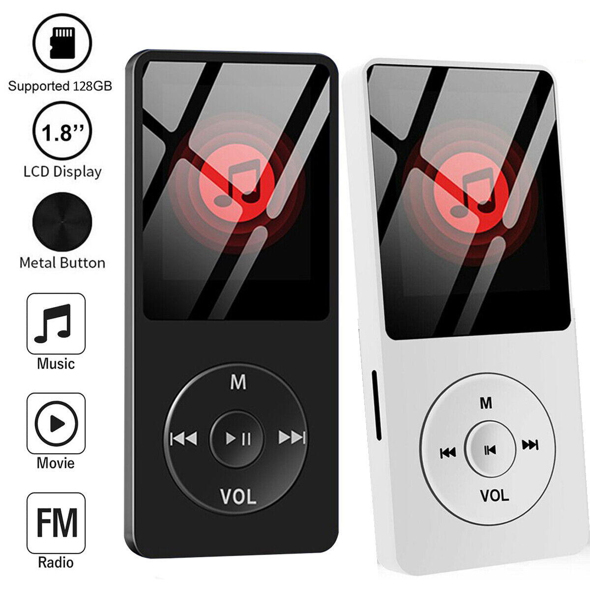 Tragbarer Mini-MP3-Player HiFi-Musik Walkman 4.0 Bluetooth-Unterstützung Zwei-Wege-Übertragung FM-Radio Diktiergerät eBook Auto Browse