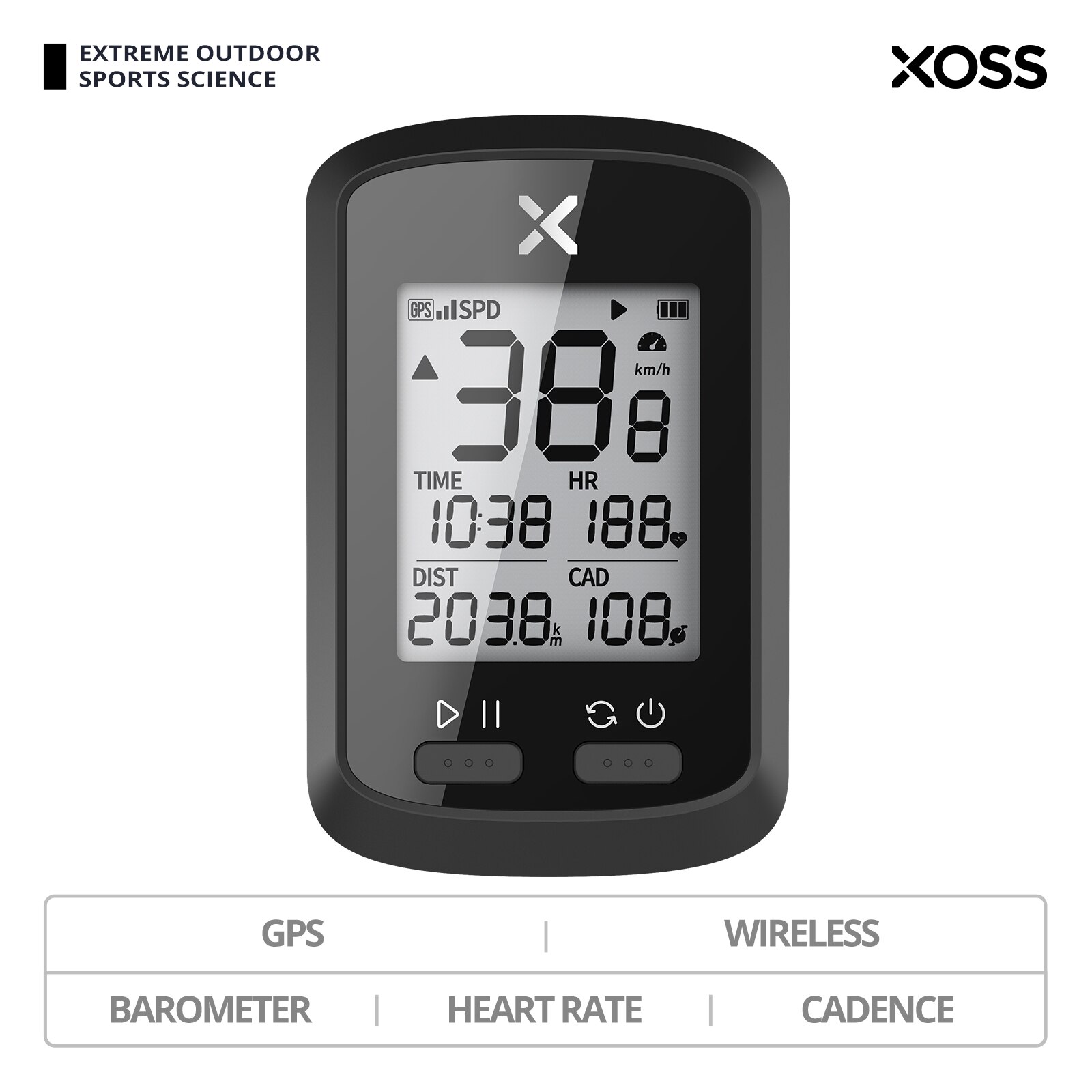 XOSS G/G + Speedometer sepeda GPS nirkabel, komputer sepeda jalan MTB tahan air Bluetooth ANT + kecepatan irama