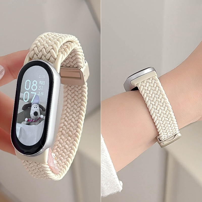 Correa trenzada magnética para Xiaomi Mi Band 10, accesorios, pulsera de nailon transpirable, correa, correas para Xiaomi Mi band 9 8