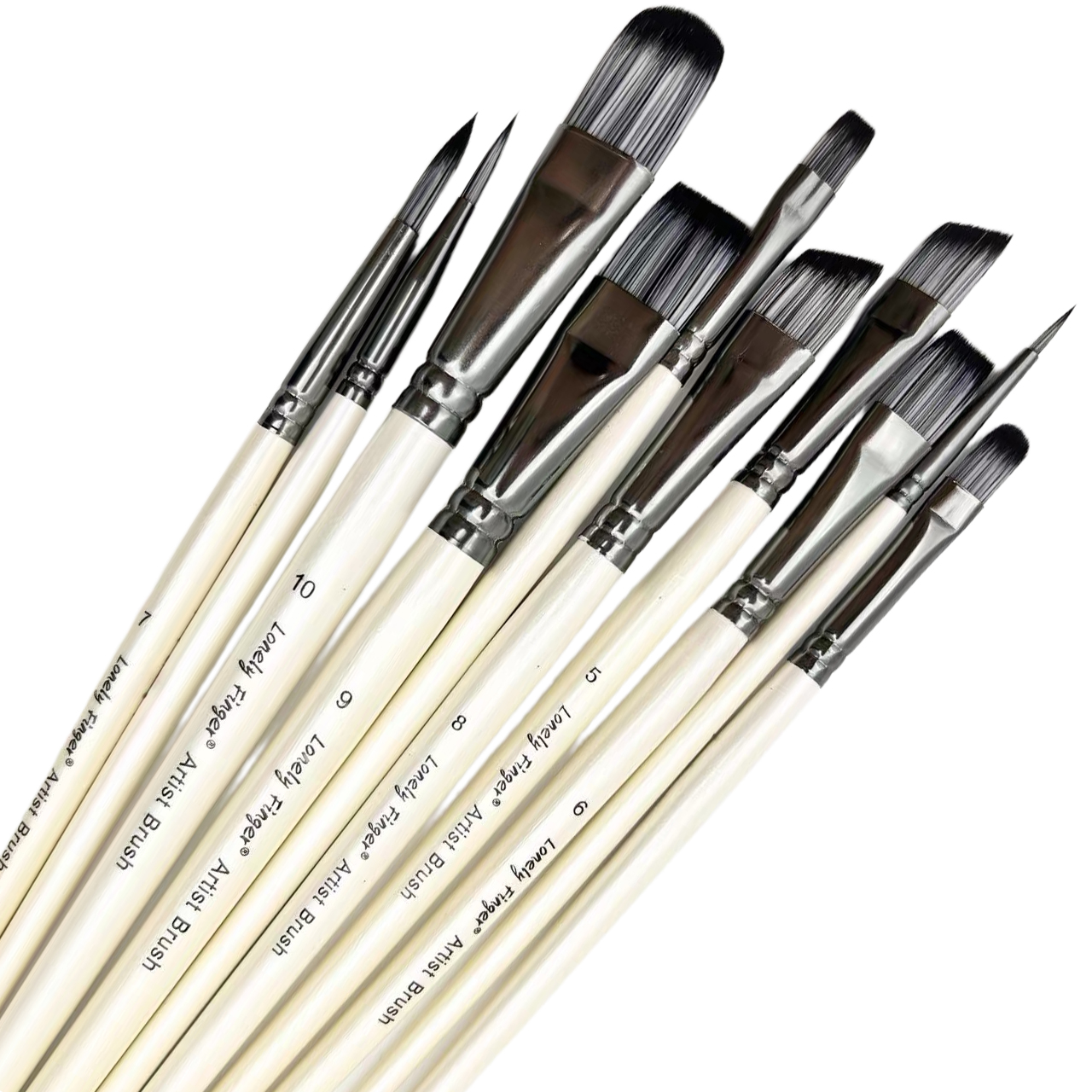 10/20-teiliges Künstler-Pinsel-Set, verschiedene Nylonhaarspitzen, professionelles Malset für Acryl-Aquarell