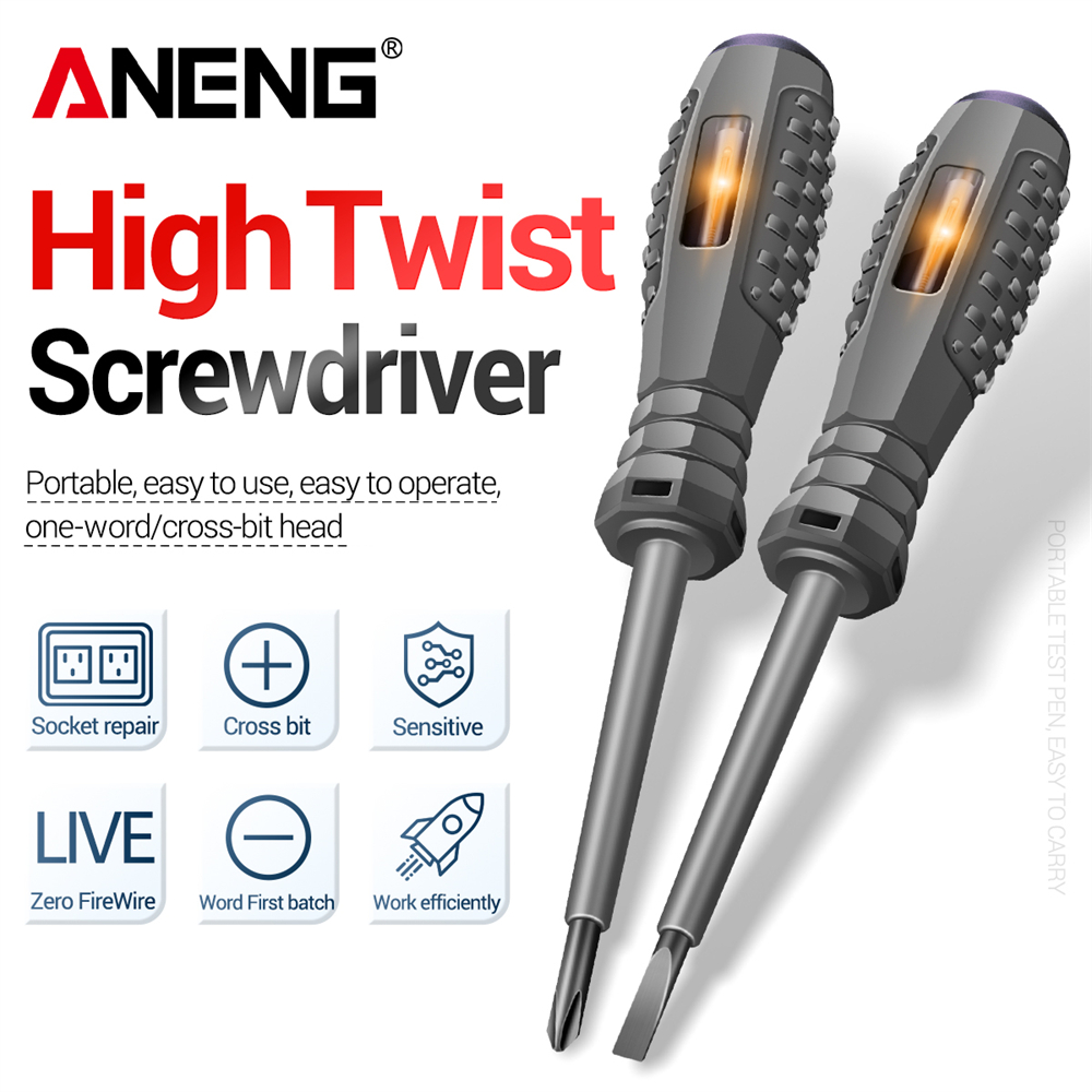 ANENG B04 マイナス/プラスドライバーネオン電球インジケーター非接触絶縁テスター電気技師ポケット検出器ペンツール