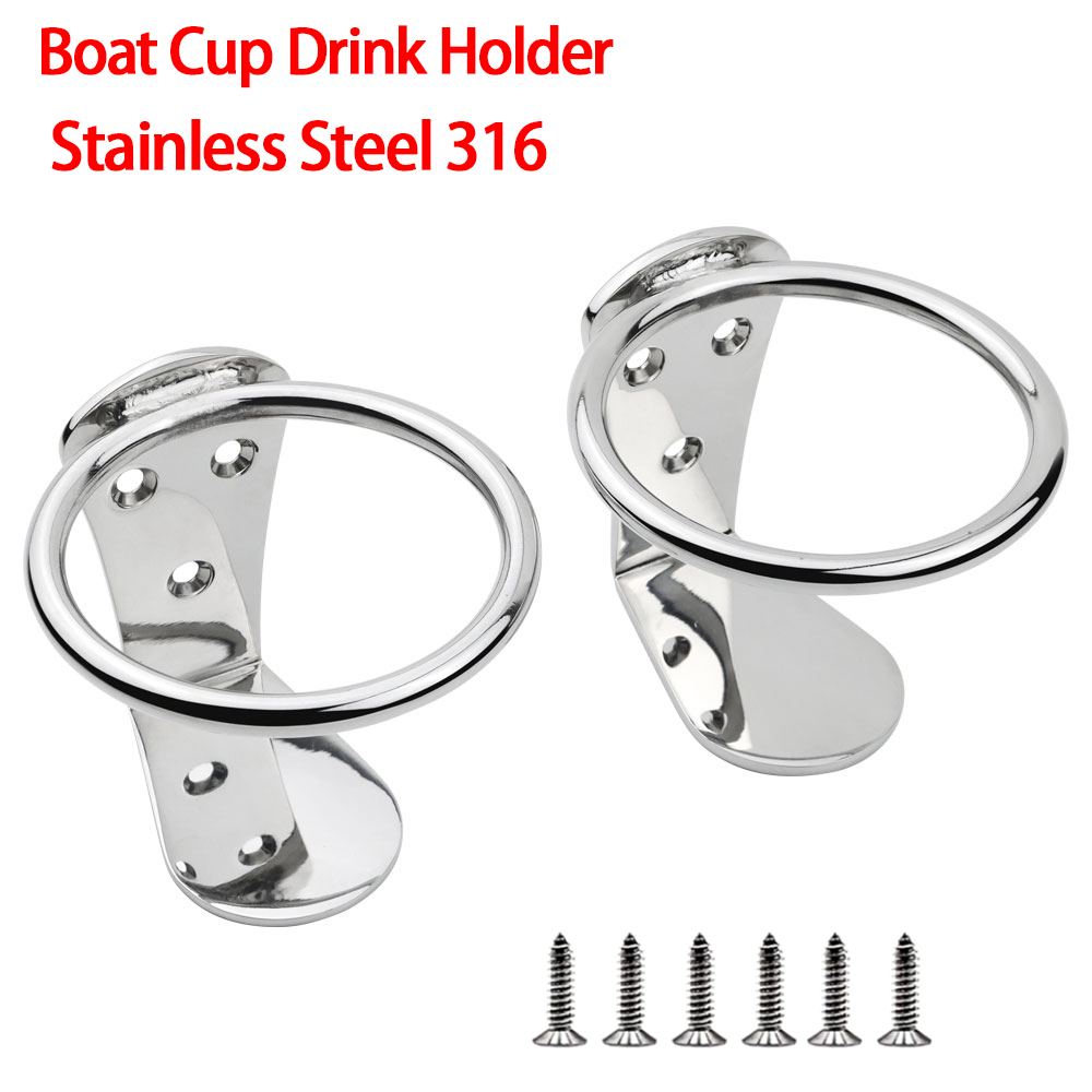 Portavasos con anillo para barco, acero inoxidable, portavasos universales, accesorios para barcos marinos, 316, 2 uds.