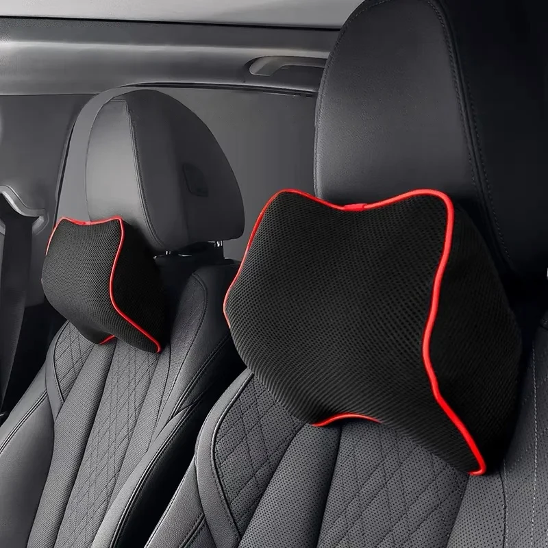 Almohada para reposacabezas de coche, cojín para el cuello, espuma viscoelástica, soporte para la cabeza transpirable, Protector para reposacabezas, Interior de automóviles