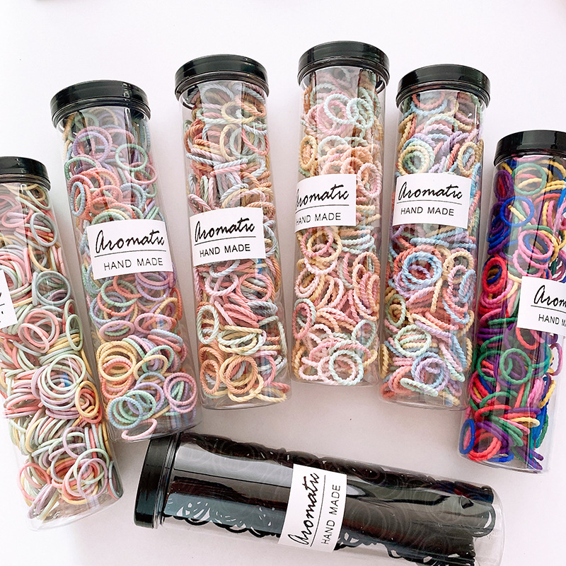 100 peças/set elásticos faixas de cabelo meninas acessórios para o cabelo do bebê criança anel de cabelo cabeça corda scrunchies headwear incluindo garrafas