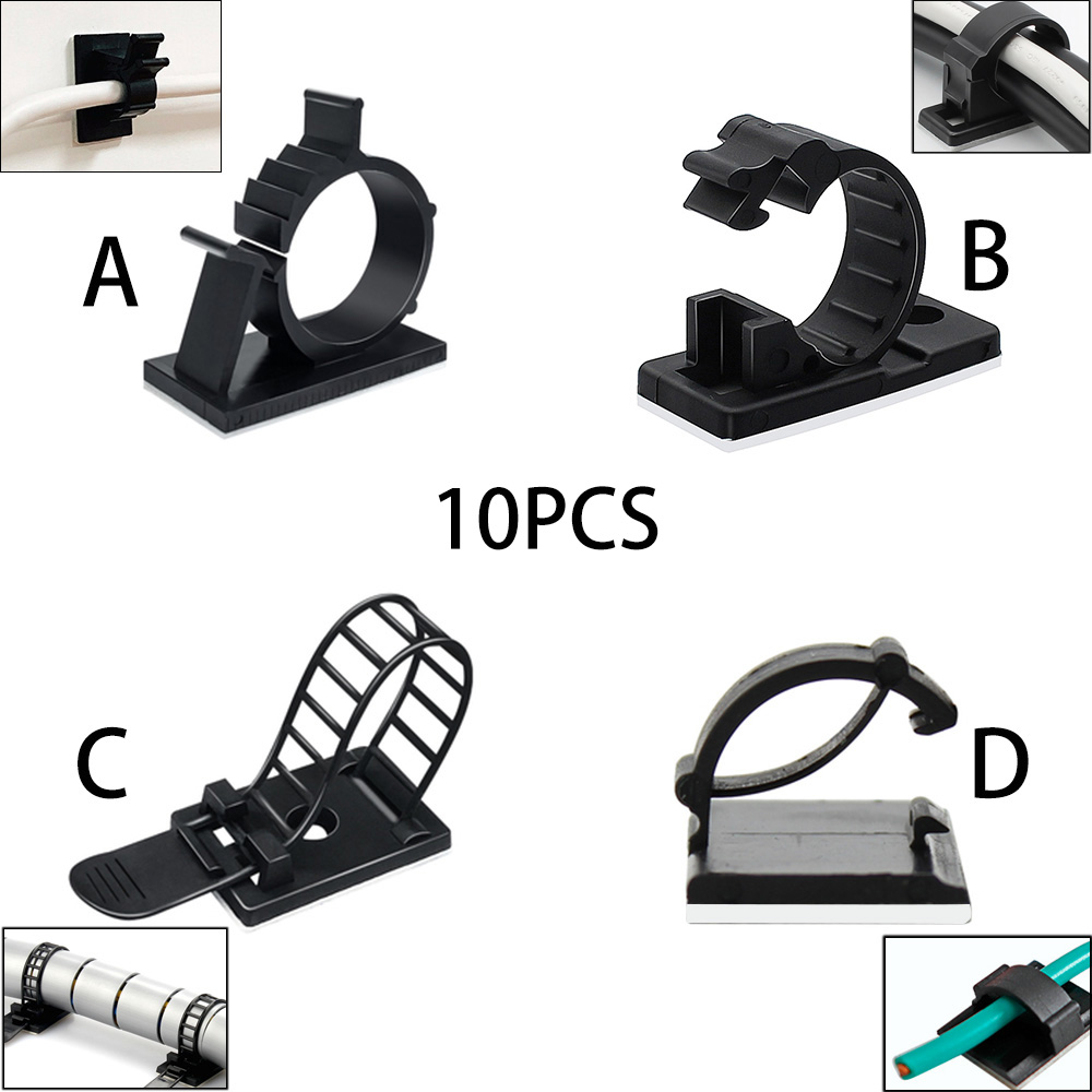 10 pezzi sotto la scrivania organizer per cavi avvolgitore USB desktop clip ordinate gestione supporto per cavi per mouse cuffie accessori per cavi TV